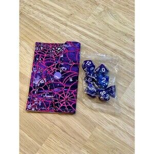 Mini Wallet + Matching Dice Set – Fun Gift for TTRPG Players - Spiders Web